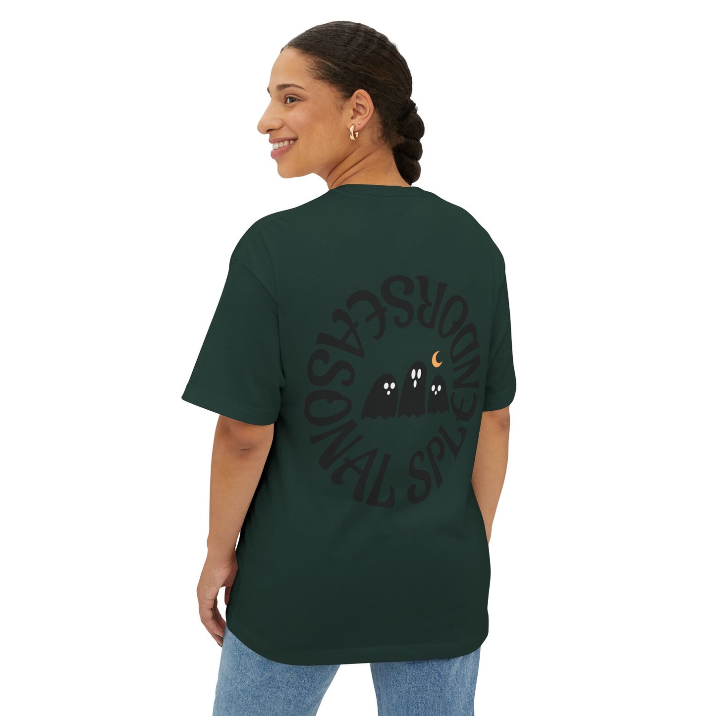 Halloween Ghostly Art Tee, Oversized Spooky Shirt, Unisex Graphic Tee, Fall Fashion, Halloween Gift, Cozy Casual Wear