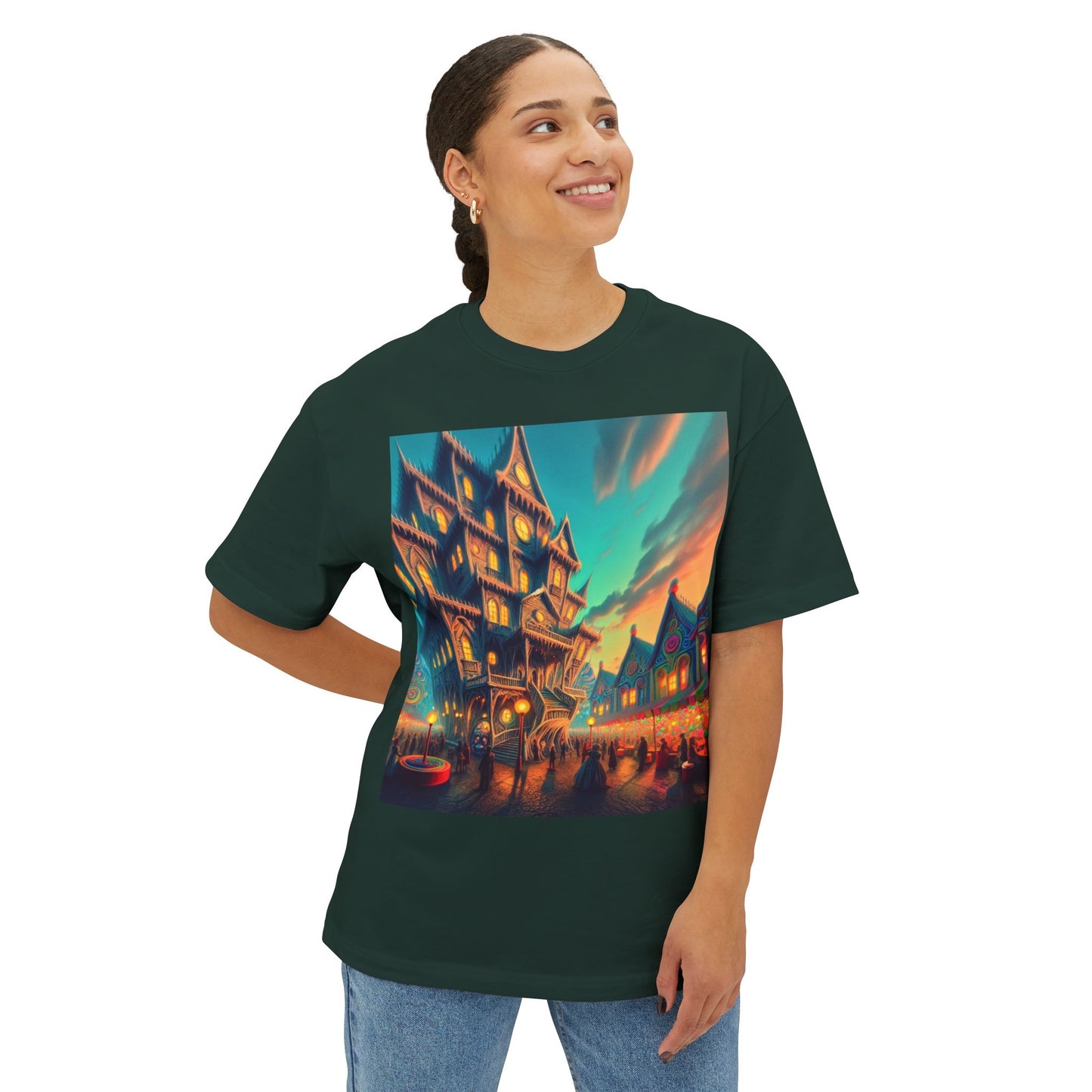 Halloween Ghostly Art Tee, Oversized Spooky Shirt, Unisex Graphic Tee, Fall Fashion, Halloween Gift, Cozy Casual Wear