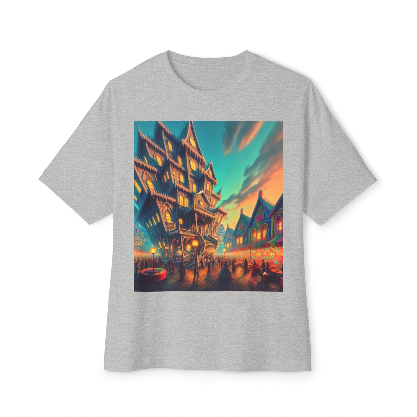 Halloween Ghostly Art Tee, Oversized Spooky Shirt, Unisex Graphic Tee, Fall Fashion, Halloween Gift, Cozy Casual Wear