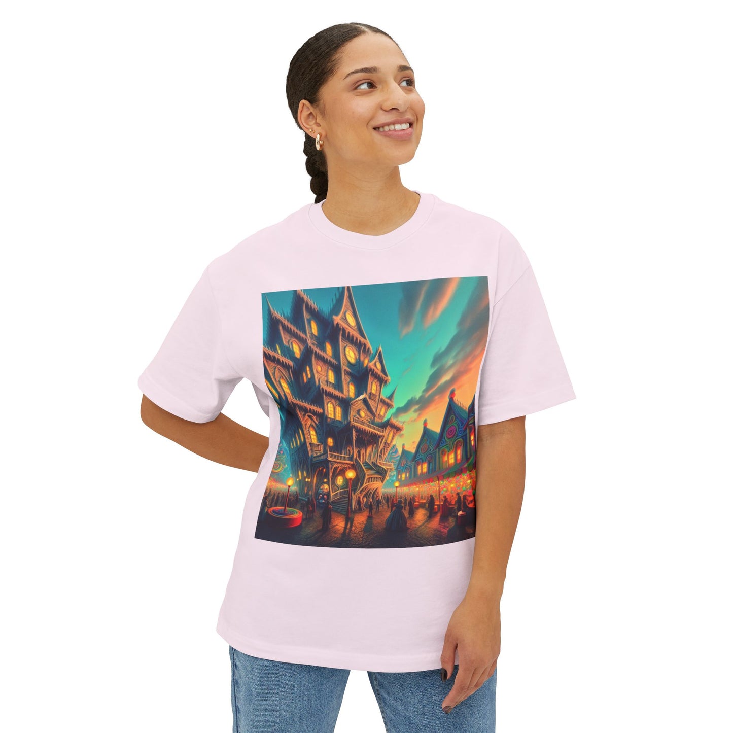 Halloween Ghostly Art Tee, Oversized Spooky Shirt, Unisex Graphic Tee, Fall Fashion, Halloween Gift, Cozy Casual Wear
