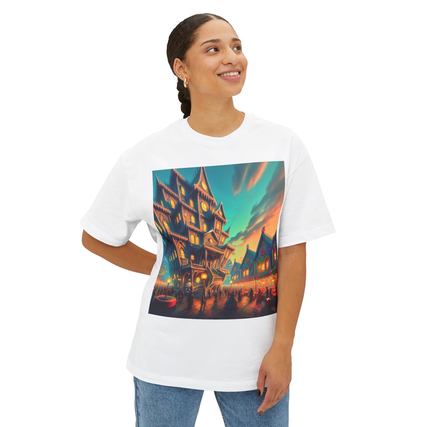 Halloween Ghostly Art Tee, Oversized Spooky Shirt, Unisex Graphic Tee, Fall Fashion, Halloween Gift, Cozy Casual Wear