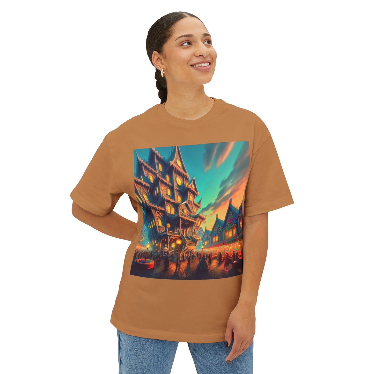 Halloween Ghostly Art Tee, Oversized Spooky Shirt, Unisex Graphic Tee, Fall Fashion, Halloween Gift, Cozy Casual Wear